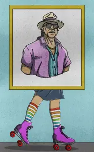 Uncle on Rollerblades