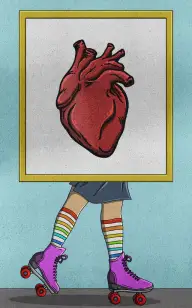 Heart on Rollerblades