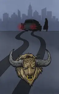 Murdered Bull on 38th Street