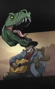 A Cowboy's Singing T-rex
