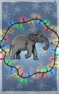 Elephant Wrapped in Lights