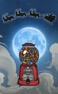 The Bubble Gum Pulling Santa's Sleigh