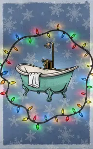 Bath Wrapped in Lights