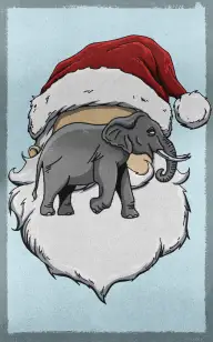 Elephant Impersonating Santa