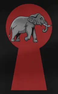 Elephant Peeping Through the Keyhole