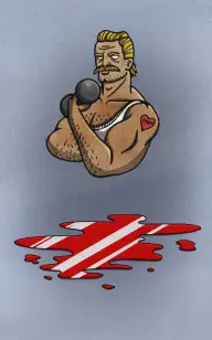 The Bodybuilder  Covered in Blood