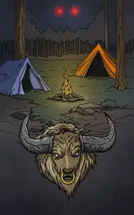 A Scary Bull in the Tent