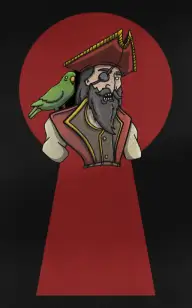 Pirate Peeping Through the Keyhole