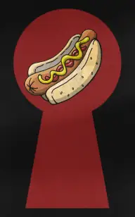 Hot Dog Peeping Through the Keyhole