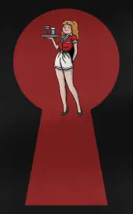 Woman Peeping Through the Keyhole