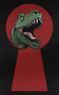 Dinosaur Peeping Through the Keyhole