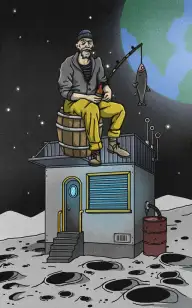 Fisherman on the Moon