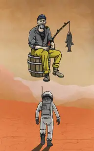 Fisherman on Mars