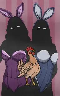 Two Ladies for One Rooster